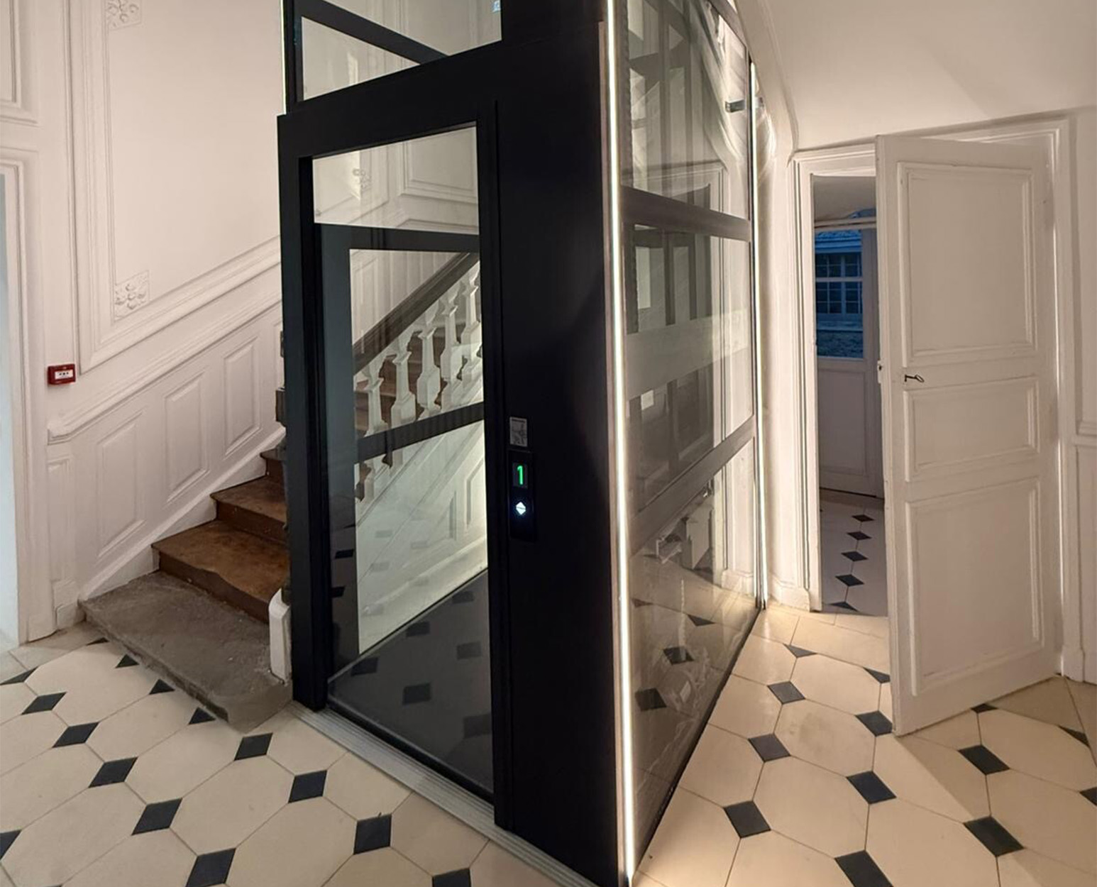 Premium glass elevator in home