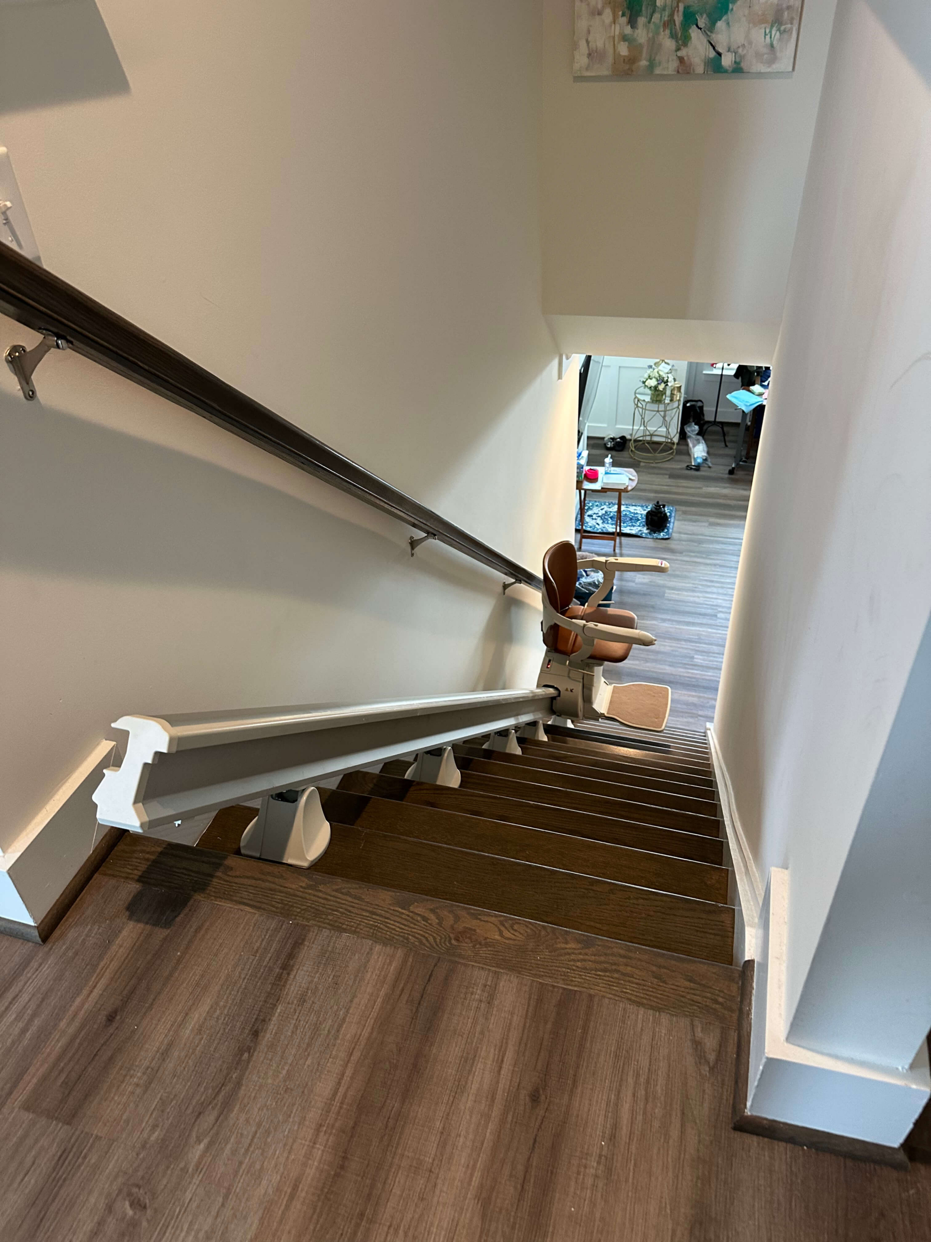 Down The Stairs View Of Stairlift