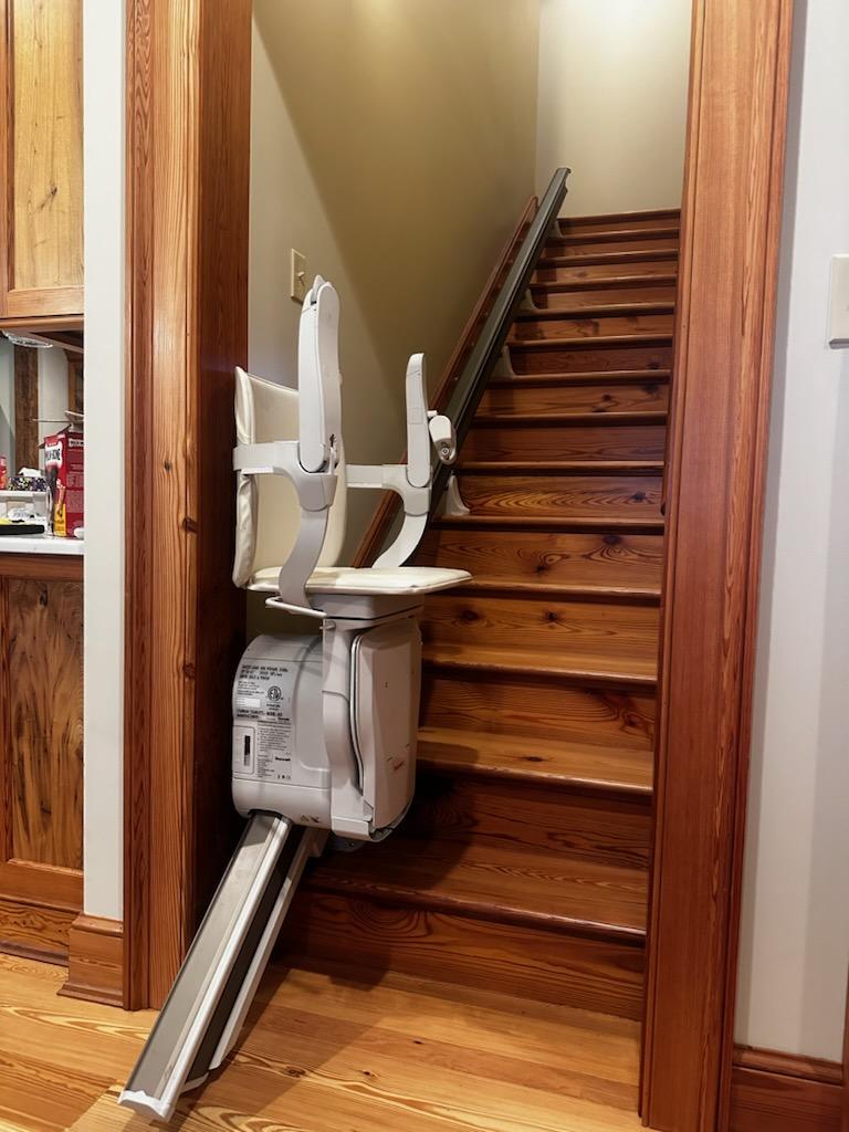Stairlift With Armrest Up
